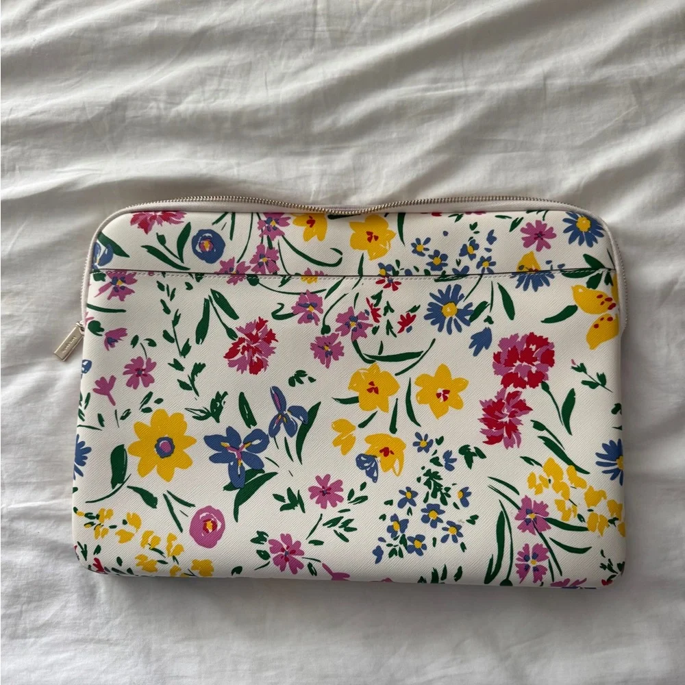 NEW Kate Spade Garden Bouquet Laptop Sleeve - Floral Cream Multi Color 15.3